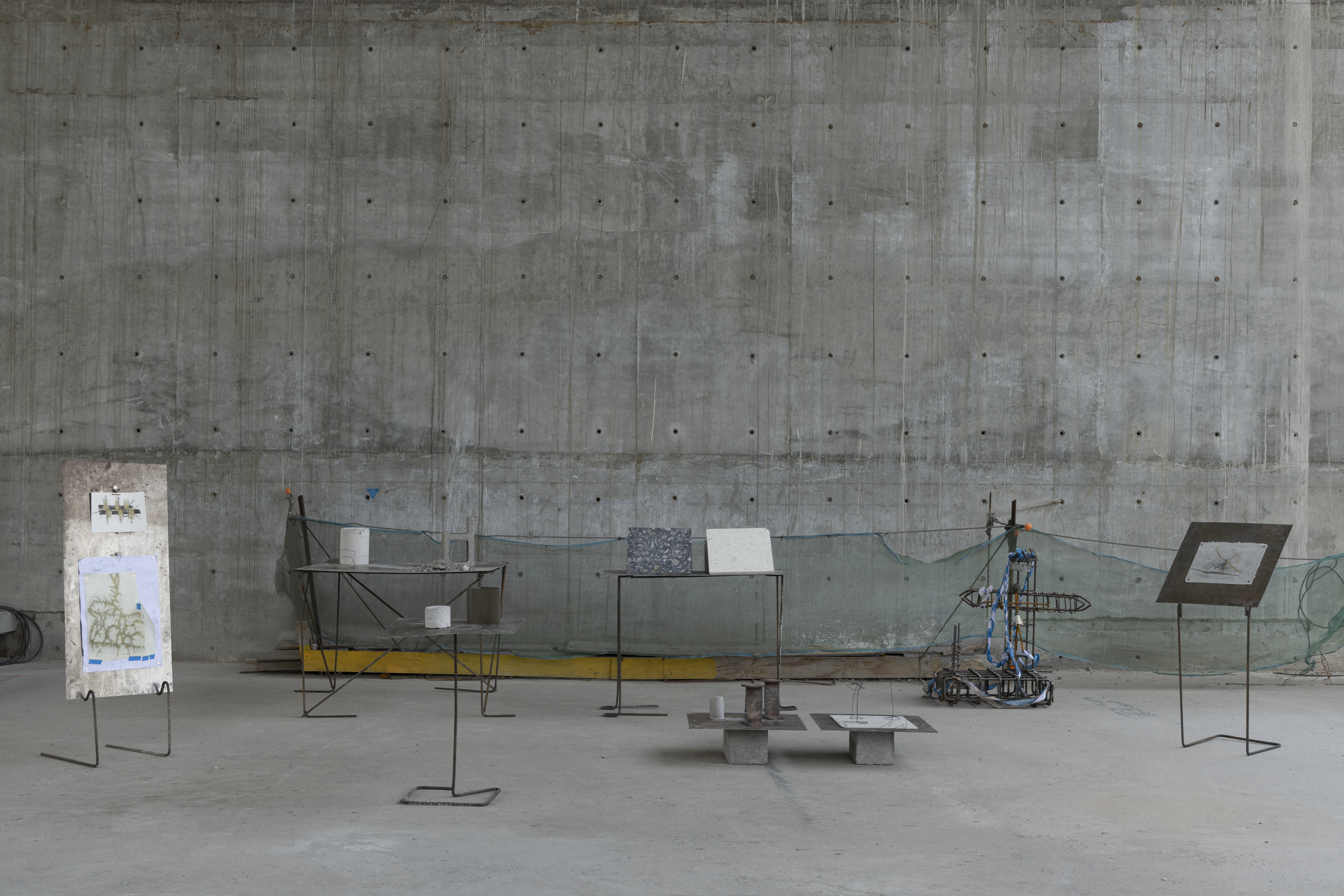 tables and stands made of rebar
